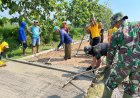 Jalan Beton TMMD Sragen Makin Aman dengan Teknik Penggarisan Khusus