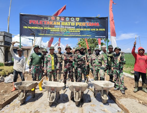 Jejak Pengabdian TMMD ke-128 Kodim Sragen: TNI dan Warga Desa Puro Tuntaskan Rabat Beton Jalan Usaha Tani